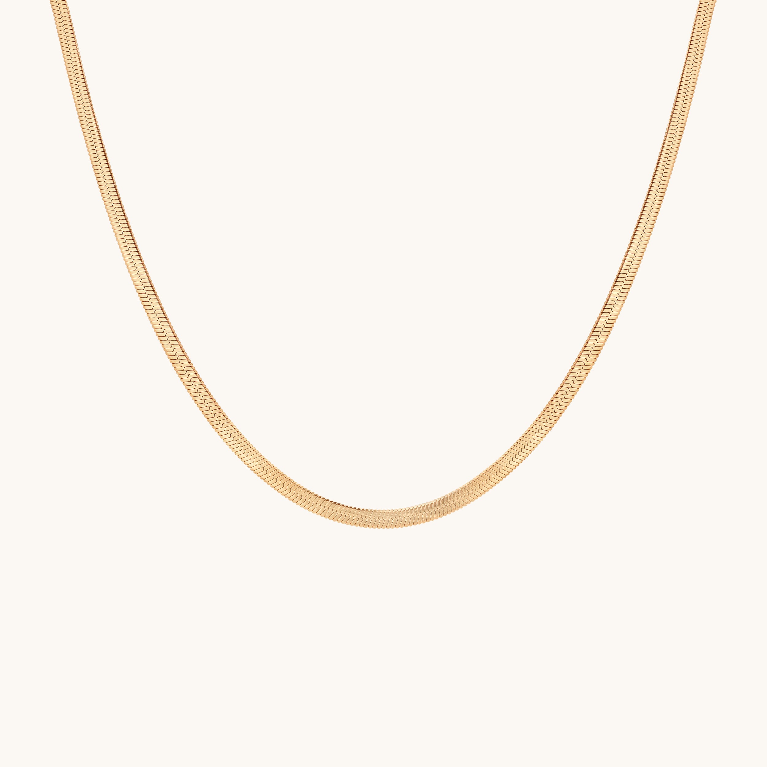 ★HARANG★ HR 345N_Herringbone Snake Chain Necklace (Thick) Gold Snake Necklace - Thick Snake Chain- Thick Herringbone