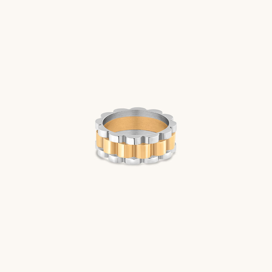 Mixed-Metal Watch Band Ring